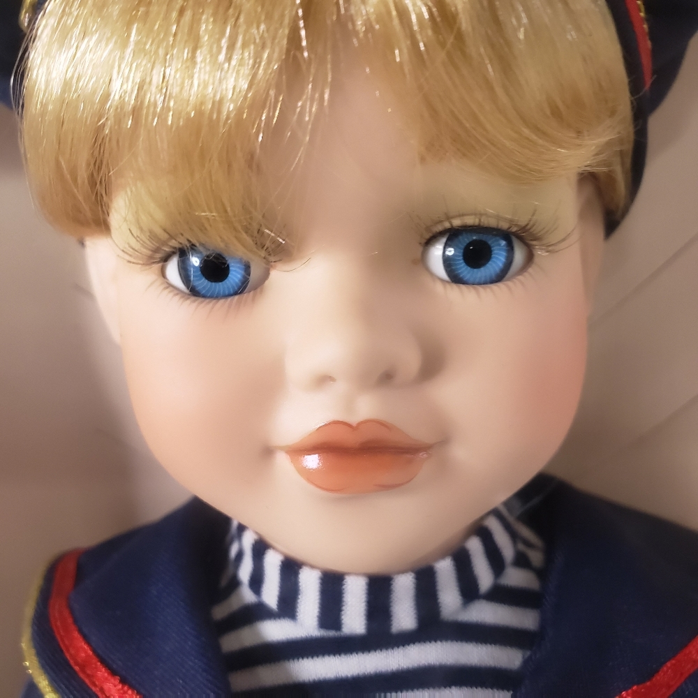 VTG Collectible Memories "Karl" Porcelain Sailor Boy Doll NOS Hand Crafted 16"